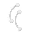 White Eyebrow - 16g - 10mm - Sold as a Pair
