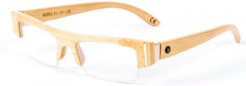 Siempre Verde Unisex Rodeo Bamboo Wood Frame Clear Glasses 51 MM