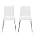 2 Sonoma Light Bonded Leather Chrome Dining Chairs White