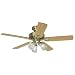 Hunter 22435 Sontera Three-Light 52-Inch Five-Blade Ceiling Fan, Antique Brass with Clear Globes