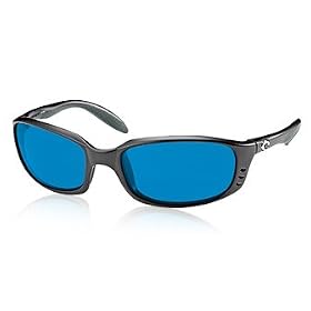 Costa Del Mar Sunglasses - Brine / Frame: Black Lens: Polarized Blue Mirror Wave 580 Glass