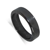 Sterling Silver 6mm wide Hematite Band Gemstone Ring Size 4 to 12