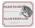 Sign: Horse's name and picture