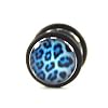 Fake Plug Ohrstecker LEOPARD hellblau