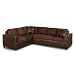 Bobkona Trenton 2-Piece Sectional Sofa with Accent Pillows, Chocolate