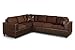 Bobkona Trenton 2-Piece Sectional Sofa with Accent Pillows, Chocolate