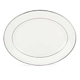 Lenox Floral Veil Bone China Platinum Banded 13 Oval Platter