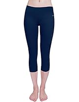 Baleaf Women's Yoga Capri Legging Inner Pocket Non See-through Black Iris Size XS
