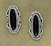 Southwestern Native American Oval Earrings with Black Onyx and Sterling Silver, #TP216P