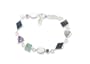 Sterling Silver, Amethyst, Black Onyx, Grey Shell and Mother of Pearl Bracelet