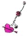 Valentine Pink Cristal and Dangle Bell with Pink CZ