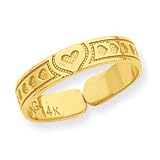 14k Heart Toe Ring