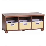 Links Bench with Purple Baskets in Cherry