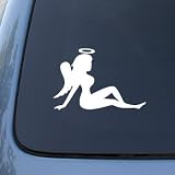 Sexy Angel Mudflap Woman Girl - Car, Truck, Notebook, Vinyl Decal Sticker #2524 | Vinyl Color: White