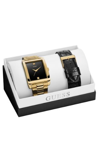 Guess Men S U0206g1 Interchangeable Wardrobe Watch Set In Gold