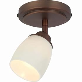 Globe Sura One-Light Flush Mount Ceiling Fixture, Antique Bronze with Porcelain Globe... by Globe Electric