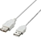 エレコム EU RoHS指令準拠 USB2.0準拠延長ケーブル Aタイプ/3.0m(ホワイト) USB-ECOEA30WHの画像