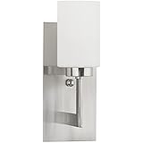 Linea di Liara Brio Brushed Nickel One-Light Wall Sconce Lamp with Frosted Glass Shade LL-WL151-BN