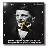 Rick London Famous Wisdom Quote Gifts Ralph Waldo Emerson - Ralph Waldo Emerson Ready To Live Wisdom Quote Gifts - Wall Clocks