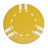100 Dual Striped Clay Composite Chips - Yellow