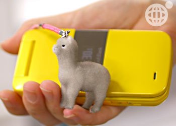＊*ふさふさしてて可愛すぎっっ*＊アルパカ根付携帯ストラップ(ホワイト)