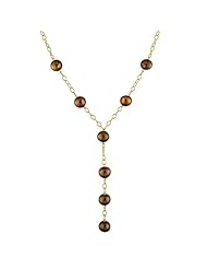 14K Yellow 10-11mm Brown Cultured Freshwater Pearl Necklace w/Extension