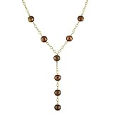 14K Yellow 10-11mm Brown Cultured Freshwater Pearl Necklace w/Extension