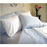 DreamSacks - SSK-BLU - Seamless Silk Sheet Set Silk Bedding - Soft Blue - King