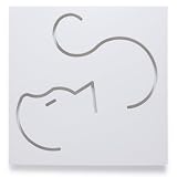Spot On Square Ray The Cat Wall Art, White