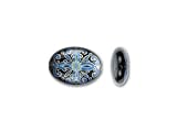 14x20mm Oval Black Onyx Blue Ornament