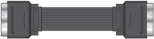 SCART plug to SCART plug, ribbon cable, 0.75m, bag and header
