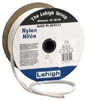 LEHIGH White Solid Braid Nylon Rope, 3/8 x 125', working load limit 192 lbs Sold in packs of 00125