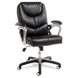 ALERA Franco High Back Swivel/Tilt Leather Chair, Black/Chrome