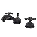 Kingston Brass KS1165AX Heritage Widespread Lavatory Faucet with Metal Cross Handle, Oil Rubbed Bronze