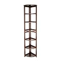 Flip-Flop 6 Shelf Folding Corner Bookcase - Mocha Walnut