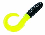 Strike King Rage Crappie Grub Bait (Black/Chart Tail, 1-Inch)