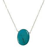 31M76bGVYyL. SL160  14k Yellow Gold Necklace with Turquoise Oval Pendant, 16