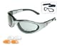 Body Specs Sunglasses or Goggles BSG-2 Chrome Silver Frame 3 Lens Set
