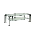 Elonex LNX-GT13C - Glass Stand For Plasma & LCD TV Up To 50" - Clear Glass & Silver Legs