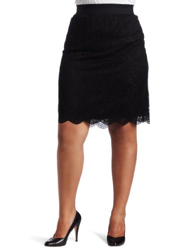 AK Anne Klein Women's Plus Size Lace Slim Skirt, Black, 14W AK Anne Klein Women's Plus Size Lace Slim Skirt, Black, 14W
