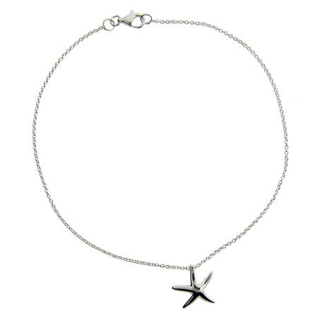 Eve's Addiction Sterling Silver Starfish Anklet