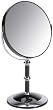 Danielle - Miroir sur pied grossissant x 7 - Diam�tre 17,5 cm -  Laqu� noir / Chrom�