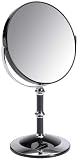 Danielle - Miroir sur pied grossissant x 7 - Diamètre 17,5 cm -  Laqué noir / Chromé (Import Grande Bretagne)