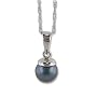 6mm Japanese Akoya Black Pearl Pendant in 14k White Gold