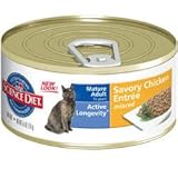Hill's Science Diet Mature Adult Active Longevity Savory Chicken Entree Minced Cat Food - 5.5-Ounce Can (Pack of 24)