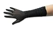 Stretch Sheer Sparkle Tricot Gloves, Longer Length with Shirring