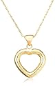 10k Yellow Gold Open Heart Pendant, 18"