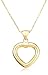 10k Yellow Gold Open Heart Pendant, 18"