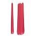 12 Bright Red Dinner Taper Candles