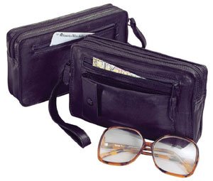 Black Cowhide Leather Clutch Color: Black